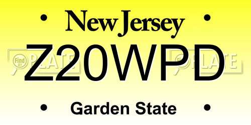 Z20WPD New Jersey License Plate
