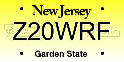 Z20WRF New Jersey License Plate