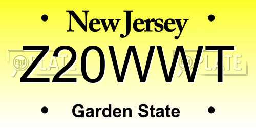 Z20WWT New Jersey License Plate