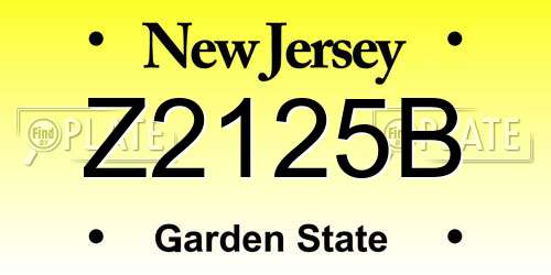 Z2125B New Jersey License Plate