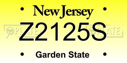 Z2125S New Jersey License Plate