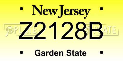Z2128B New Jersey License Plate