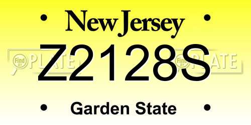 Z2128S New Jersey License Plate