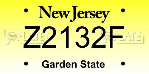 Z2132F New Jersey License Plate