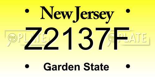 Z2137F New Jersey License Plate