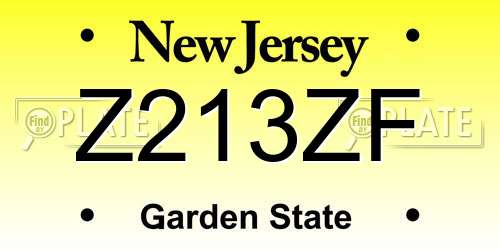 Z213ZF New Jersey License Plate