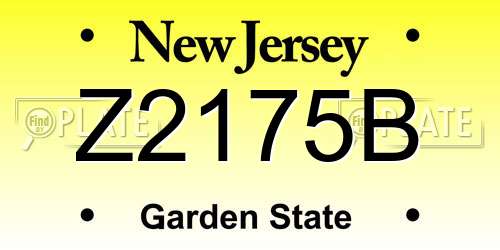 Z2175B New Jersey License Plate