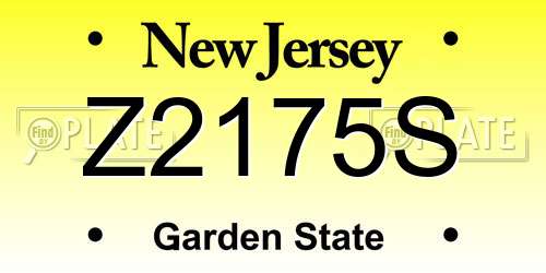 Z2175S New Jersey License Plate