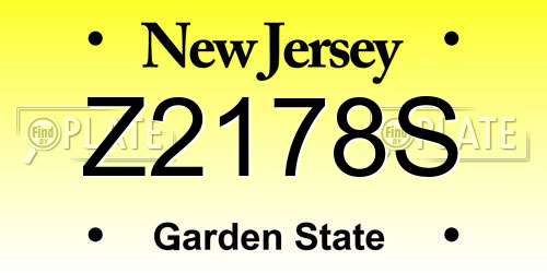 Z2178S New Jersey License Plate