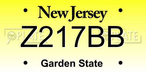 Z217BB New Jersey License Plate