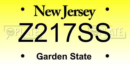 Z217SS New Jersey License Plate