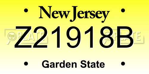 Z21918B New Jersey License Plate