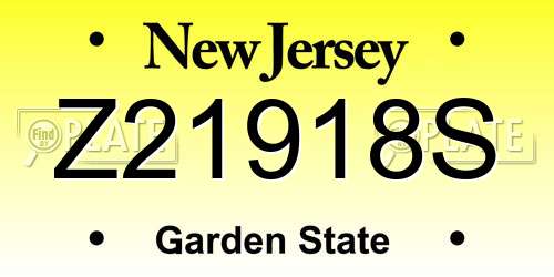 Z21918S New Jersey License Plate