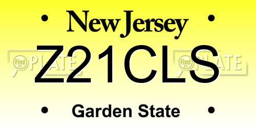 Z21CLS New Jersey License Plate