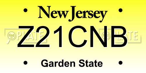 Z21CNB New Jersey License Plate
