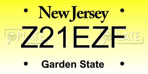 Z21EZF New Jersey License Plate
