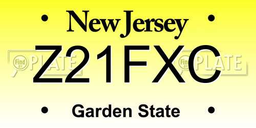 Z21FXC New Jersey License Plate