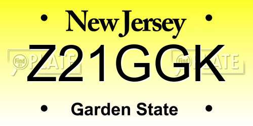 Z21GGK New Jersey License Plate