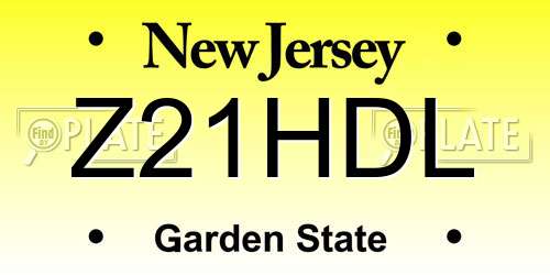 Z21HDL New Jersey License Plate