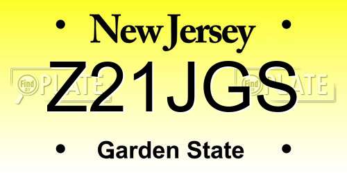 Z21JGS New Jersey License Plate