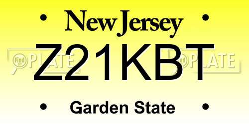 Z21KBT New Jersey License Plate