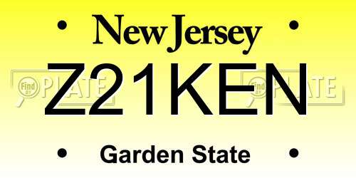 Z21KEN New Jersey License Plate
