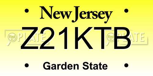 Z21KTB New Jersey License Plate