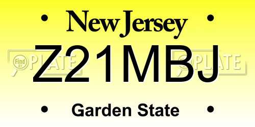 Z21MBJ New Jersey License Plate