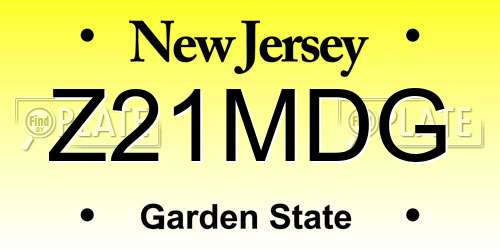 Z21MDG New Jersey License Plate