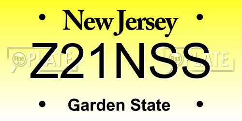 Z21NSS New Jersey License Plate