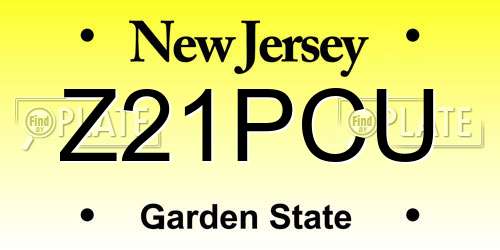 Z21PCU New Jersey License Plate