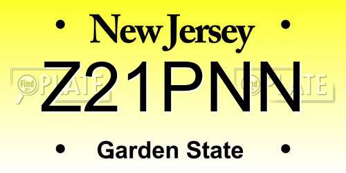 Z21PNN New Jersey License Plate