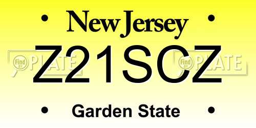 Z21SCZ New Jersey License Plate