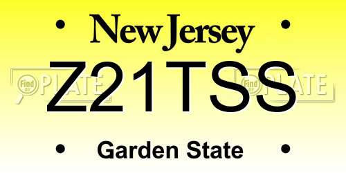 Z21TSS New Jersey License Plate
