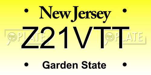 Z21VTT New Jersey License Plate