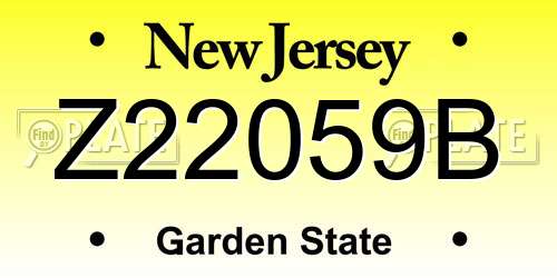 Z22059B New Jersey License Plate