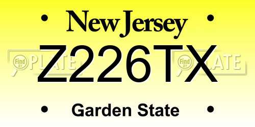 Z226TX New Jersey License Plate