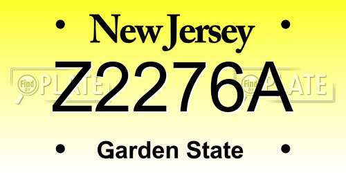 Z2276A New Jersey License Plate