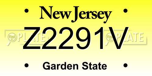 Z2291V New Jersey License Plate