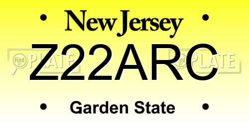 Z22ARC New Jersey License Plate