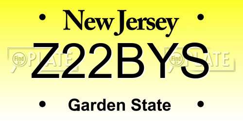 Z22BYS New Jersey License Plate