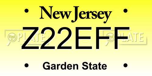 Z22EFF New Jersey License Plate