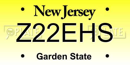 Z22EHS New Jersey License Plate