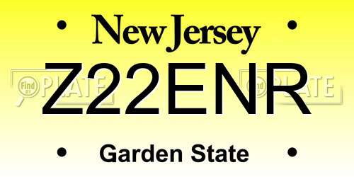 Z22ENR New Jersey License Plate