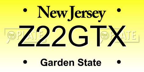 Z22GTX New Jersey License Plate