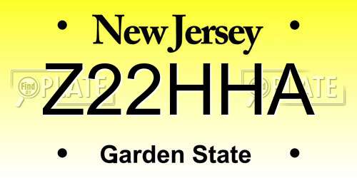 Z22HHA New Jersey License Plate