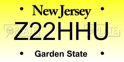 Z22HHU New Jersey License Plate