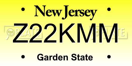Z22KMM New Jersey License Plate