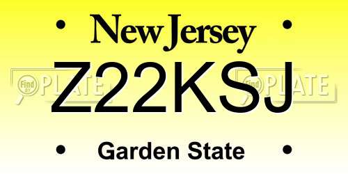 Z22KSJ New Jersey License Plate