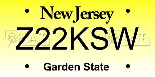 Z22KSW New Jersey License Plate